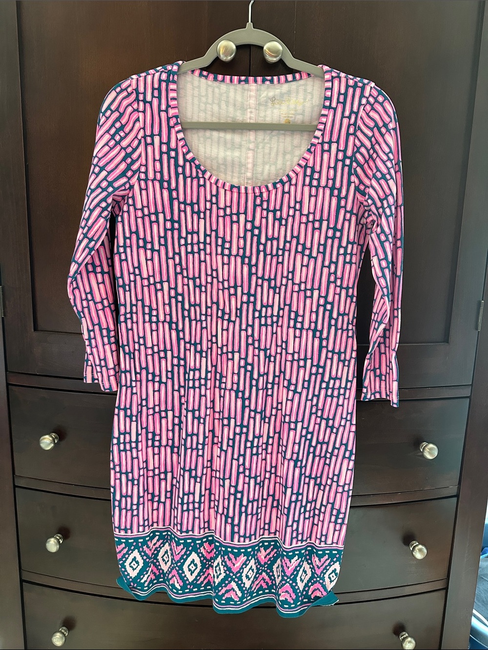Lilly Pulitzer Pink Patterned Scoop-Neck Women’s Dress